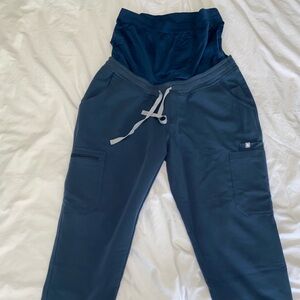Figs Yola maternity scrub pants in Dark Harbor